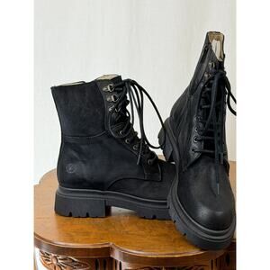 NIB Casta Xenon Black Suede Leather Lace Up Moto Boot EU 40 # 0365